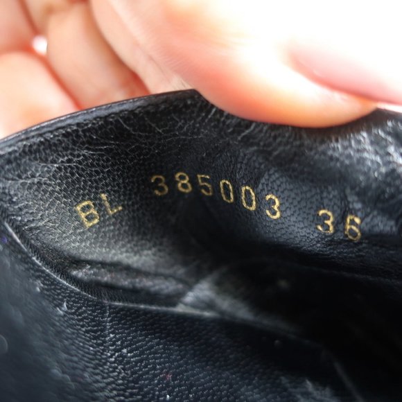 SAINT LAURENT CANDY DOUBLE KNOT STUDDED PLATFORM SANDALS BLACK LEATHER SIZE 36 - Picture 10 of 12